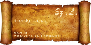 Szondy Lajos névjegykártya