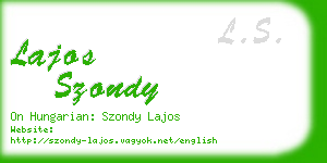 lajos szondy business card